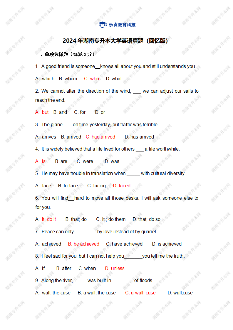 2024年最專(zhuān)升本英語(yǔ)真題（確認(rèn)版)_01.png