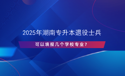 2025年湖南專升本退役士兵可以填報幾個學(xué)校專業(yè)？.png