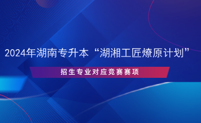 2024年湖南專升本“湖湘工匠燎原計劃”招生專業(yè)對應競賽賽項.png