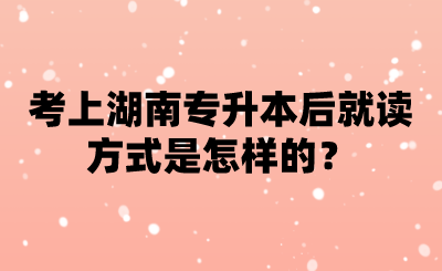 考上湖南專升本后就讀方式是怎樣的？.png