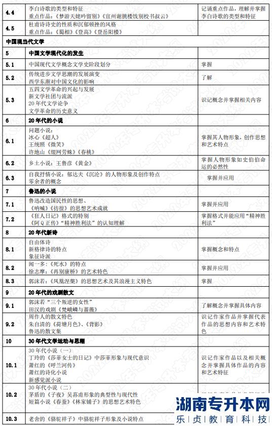 2022年湖南應(yīng)用技術(shù)學院湖南專升本考試大綱《中國文學》(圖3)