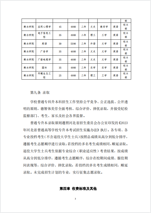 2023年衡水學(xué)院專升本招生章程公布！(圖3)