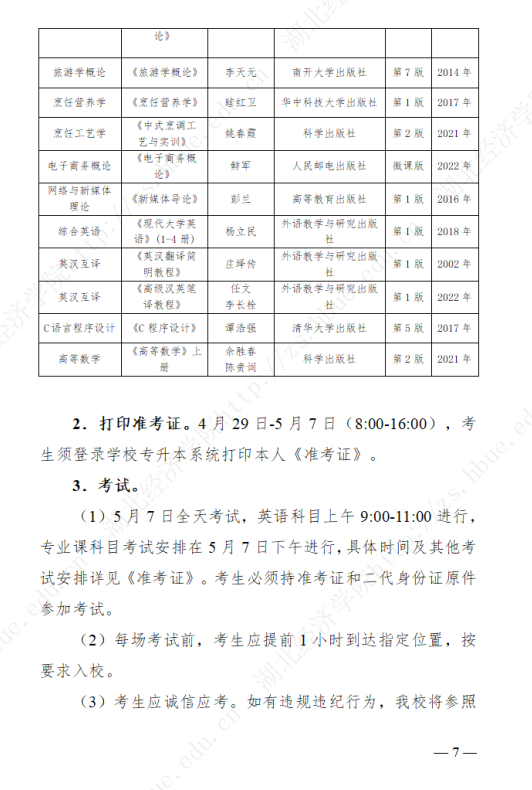 2023年湖北經濟學院專升本招生簡章公布(圖7)