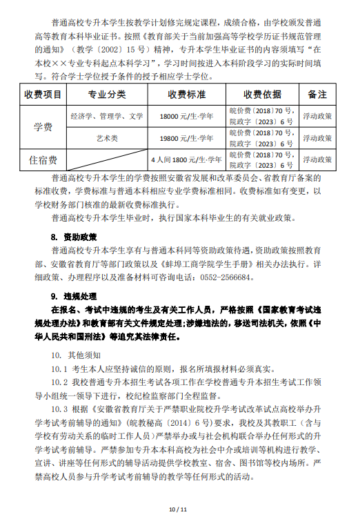 2023年蚌埠工商學(xué)院（原安徽財(cái)經(jīng)大學(xué)商學(xué)院）專升本招生章程(圖10)