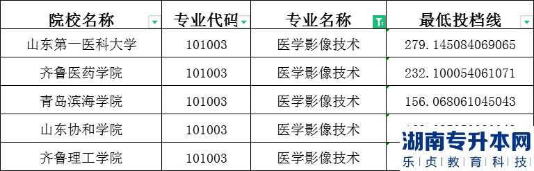 2023年山東專升本醫(yī)學(xué)影像技術(shù)專業(yè)建檔立卡分?jǐn)?shù)線