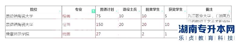 2023年江西專升本繪畫招生學校及計劃