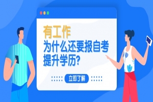 自考本科:有工作,為什么還要報(bào)自考提升學(xué)歷?