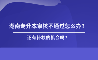 湖南專升本審核不通過怎么辦？有補(bǔ)救嗎.png